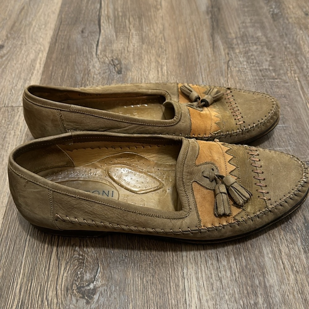 Santoni Leather Moccasin Tassle Loafers Made in Italy size 9.5 - Picture 4 of 6